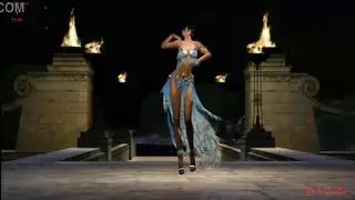 فتاة خيالية زرقاء راقصة شرقية في الثلاثي السلطان مع بي بي سي والجنس المتشددين